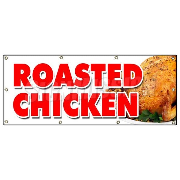 ROASTED CHICKEN BANNER SIGN dinner take out carry restaurant food